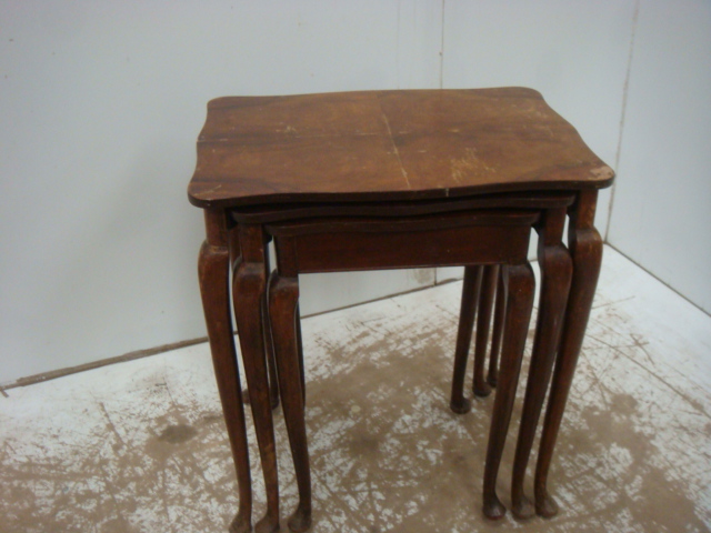 Walnut Three Tier Nest of Tables