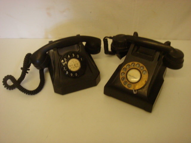 Two Black Vintage Telephones