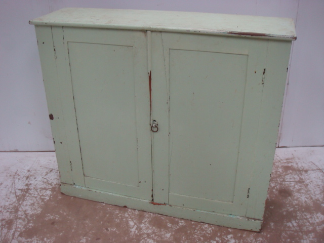 Small Antique Painted Pine Side Cupboard