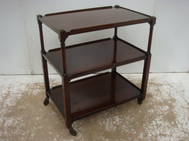 Mahogany Three Tier Trolley