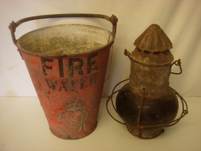 Fire Bucket & Hanging Lantern