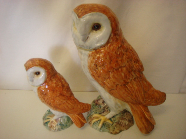 Large & Small Beswick Owl Figures