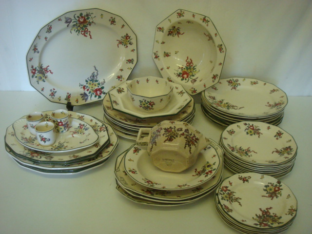 Royal Doulton Old Leeds Spring Dinners Service Including Egg Cups & Stand