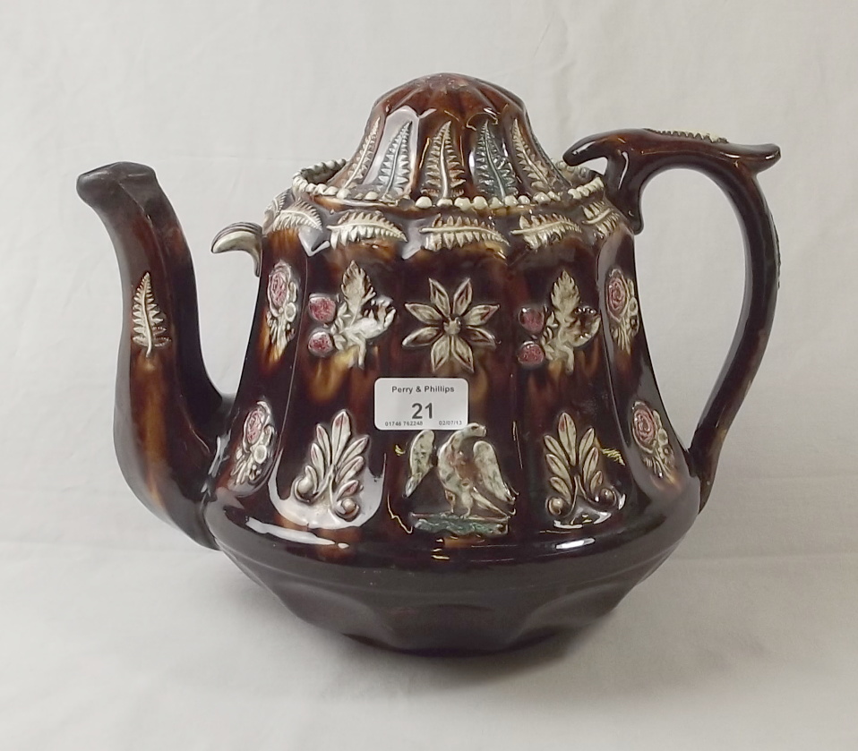 Victorian Measham Bargeware Tea Pot (AF)