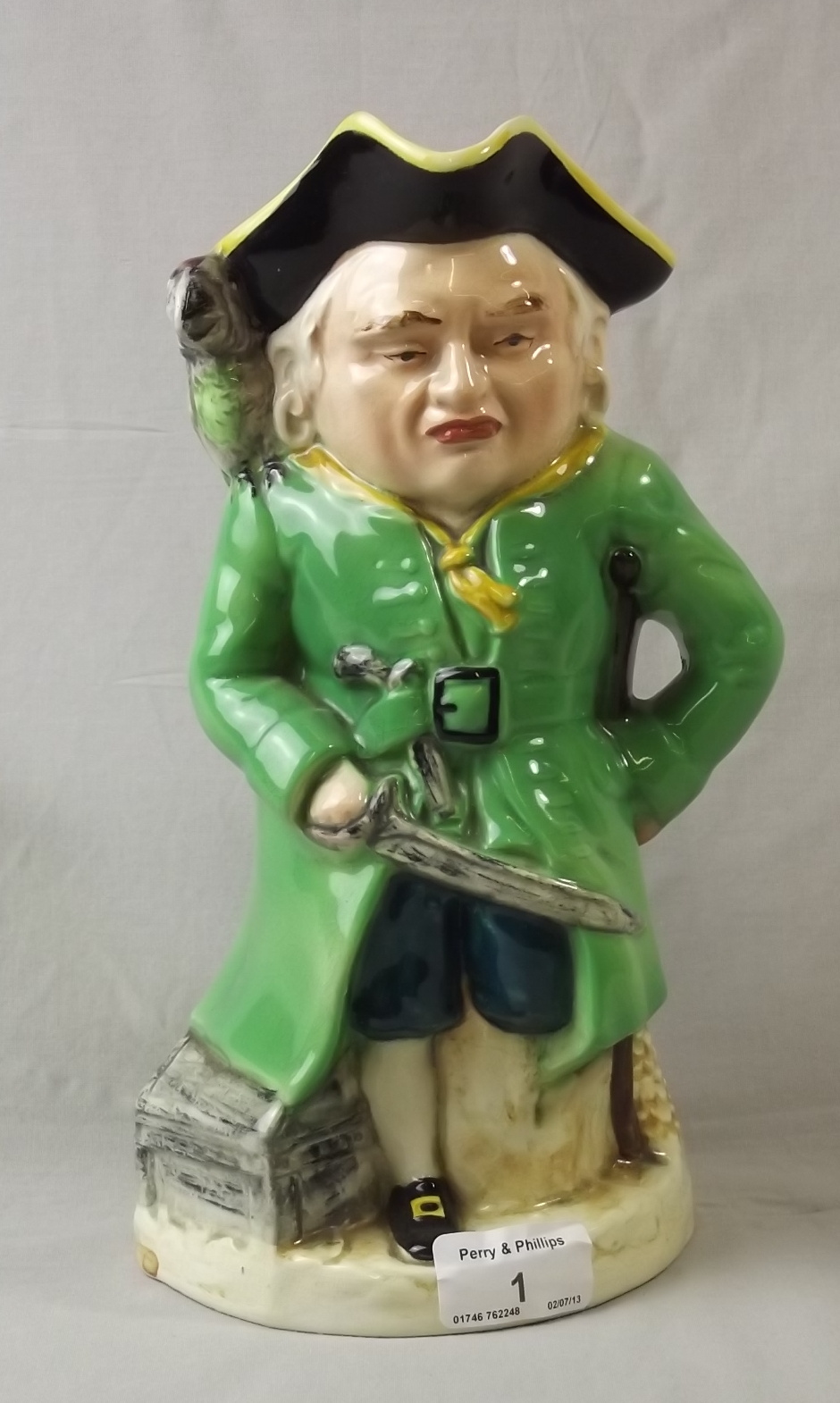 Musical Toby Jug "Long John Silver" 10" tall