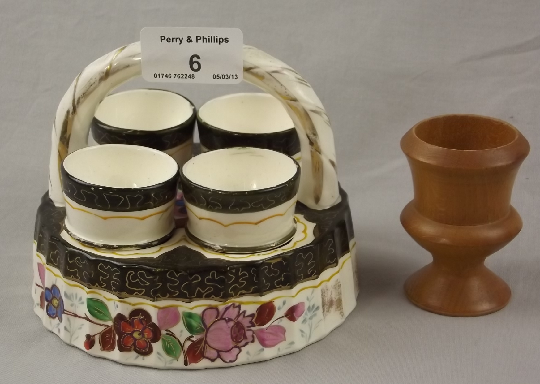 Painted Porcelain Egg Cup Set