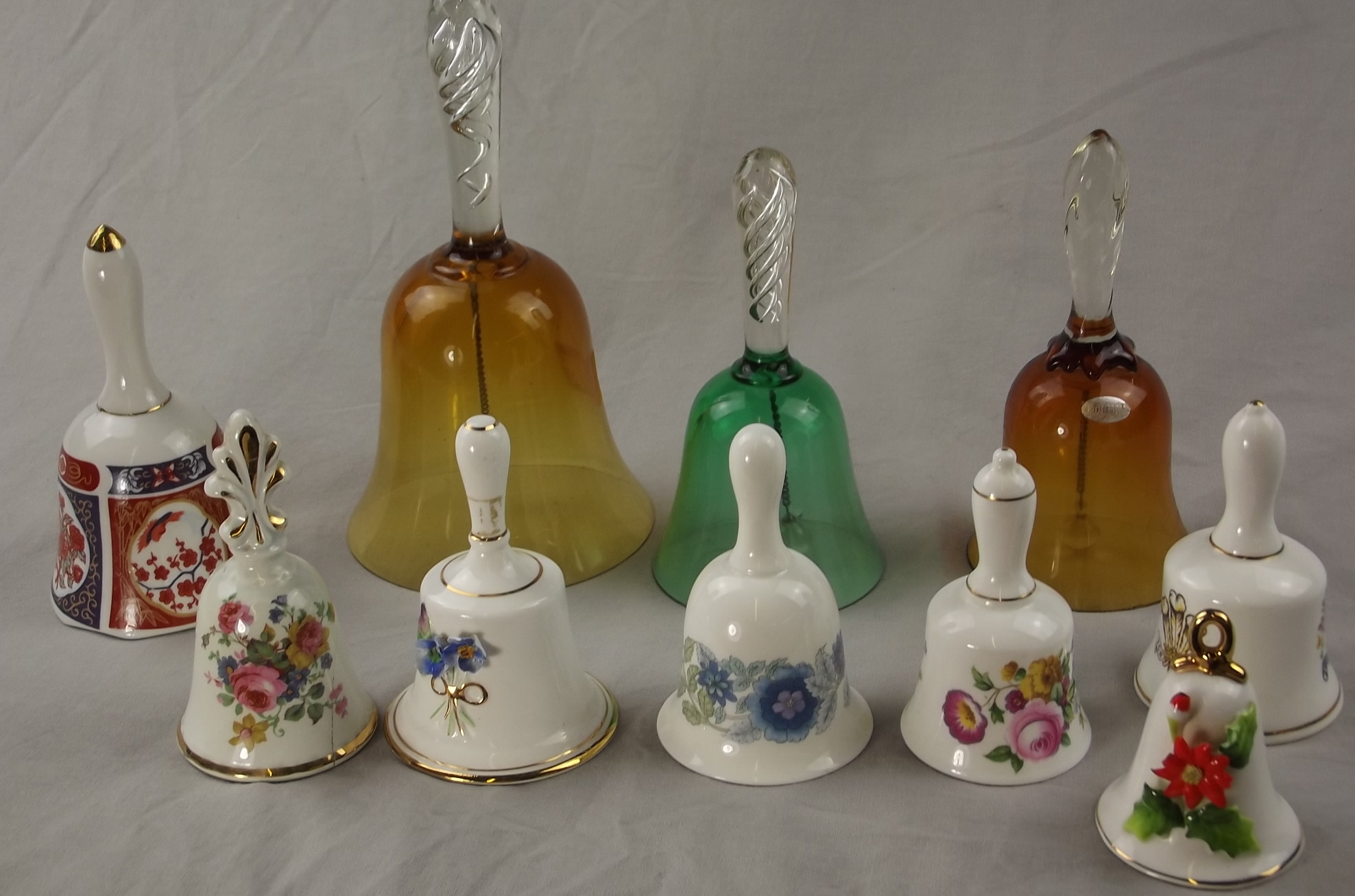 Ten Glass and Porcelain Bells