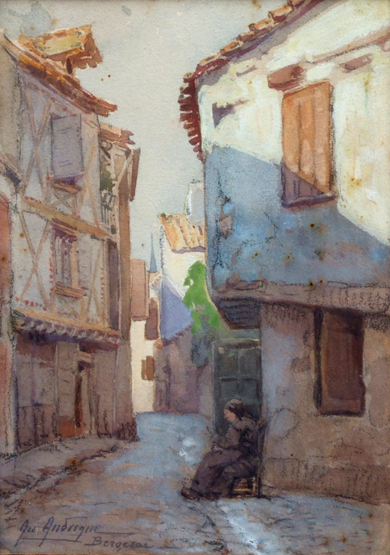 Georges Andrique (French, 1874-1964), Bergerac, signed and titled, watercolour, 26 x 18.5cm.; 10.