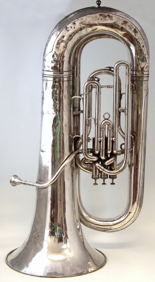 Boosey & Co bass tuba Imperial model with silver plating, tuned to BBb serial number 122107 104cm