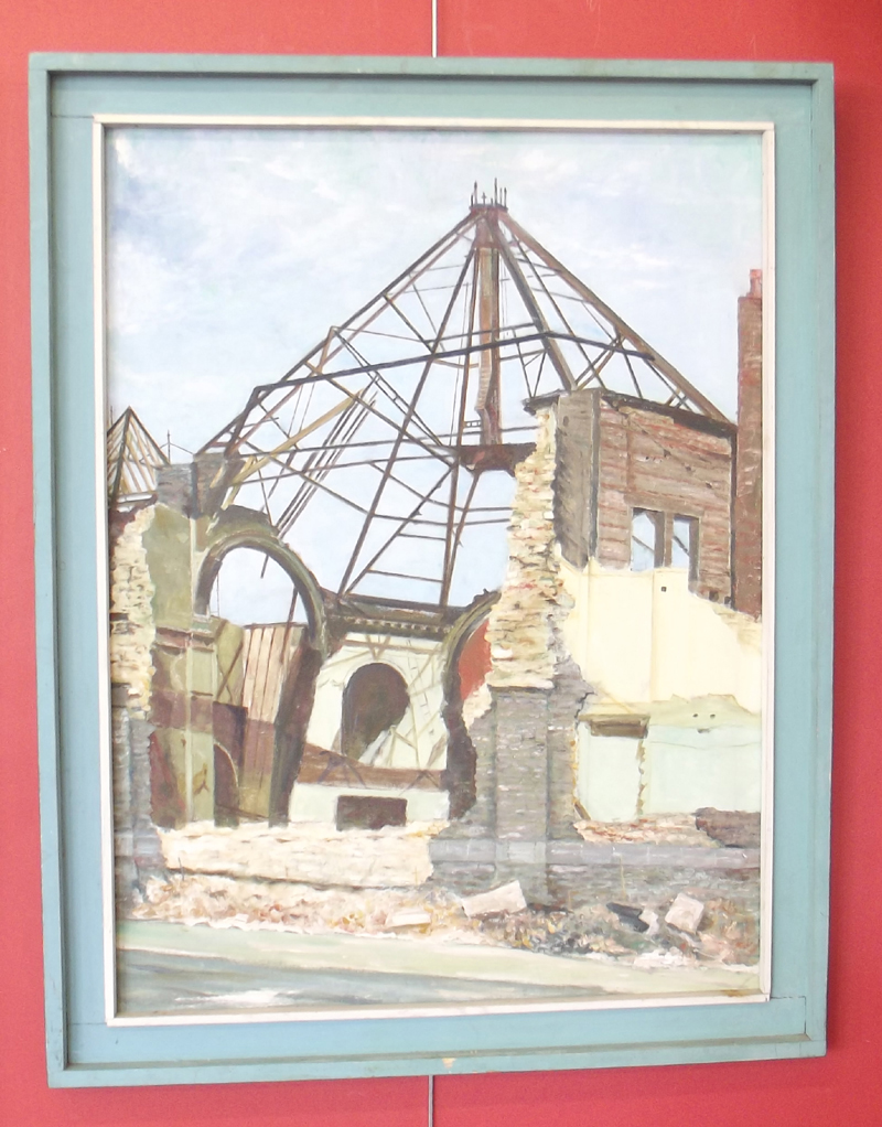 F. Radcliffe - `Hope Street Church, Wigan`, oil.  Condition report: see terms and conditions