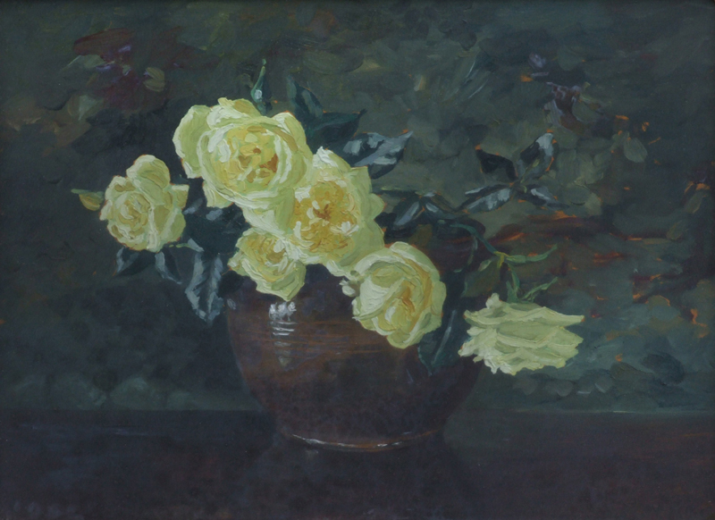 British School, 20th century, Floral study, oil on board, 39 x 50.5cm.; 15.5 x 20in.