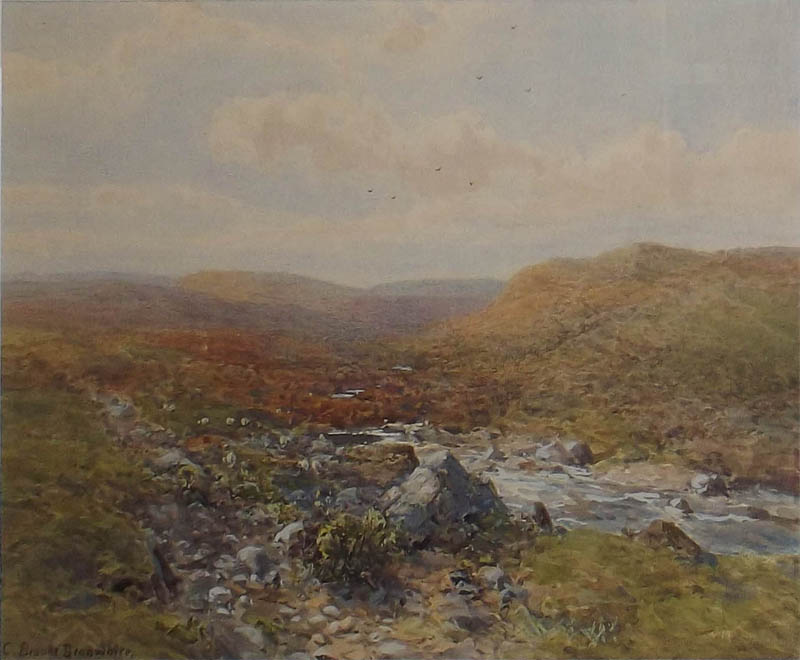 Charles Brooke Branwhite - Moorland scene, watercolour.
