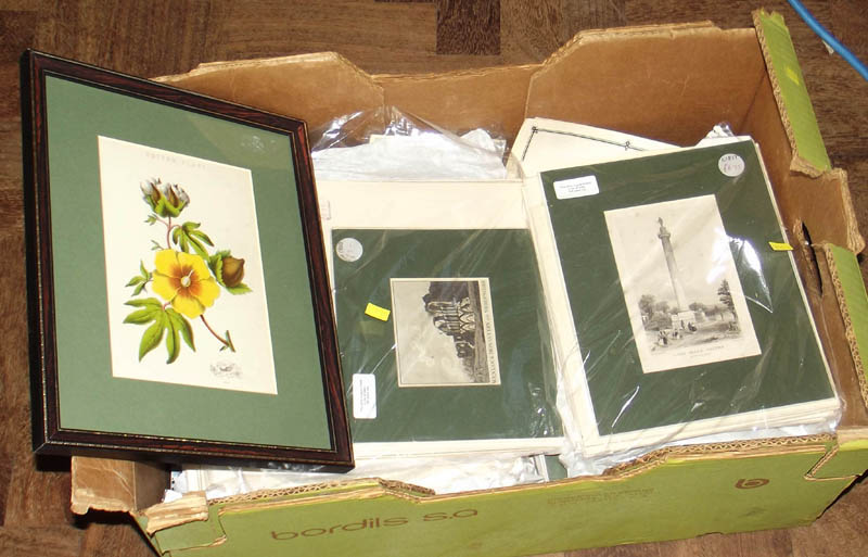 Quantity of un-framed Shropshire prints, book marks and ephemera.