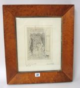 RAOUL DUFY (1877-1953) signed engraving titled `Eau Forte Originale Marseille` in a maple frame,