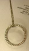 18ct white gold and diamond set chain and pendant, approx 3.7g