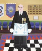 PETER HEARD photolitho Limited Edition print `The Master Mason`, mounted, unframed, edition of 750.