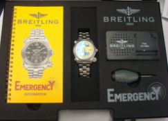 Gents Breitling Emergency Quartz Chronograph wrist watch with distress transmitter. Titanium case