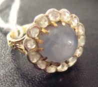 Antique 18ct cluster ring, size N