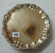 George III silver salver by William Smith II with inscription `Hon A.G. JP` approx 23cm diameter,