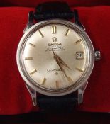 Gents Omega Constellation automatic wrist watch with champagne dial and baton numerals with date