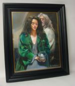 ROBERT LENKIEWICZ `The Painter With Anna, Holding A Pit Fired Bowl`, giclee paper on board from an
