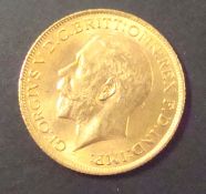 George V gold sovereign 1913