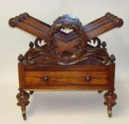 William IV rosewood three division Canterbury, approx 57cm wide