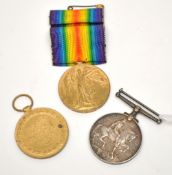 Three Great War medals awarded to Private J Kent A.S.C. also Private PH Yea Devon Regiment No 202506