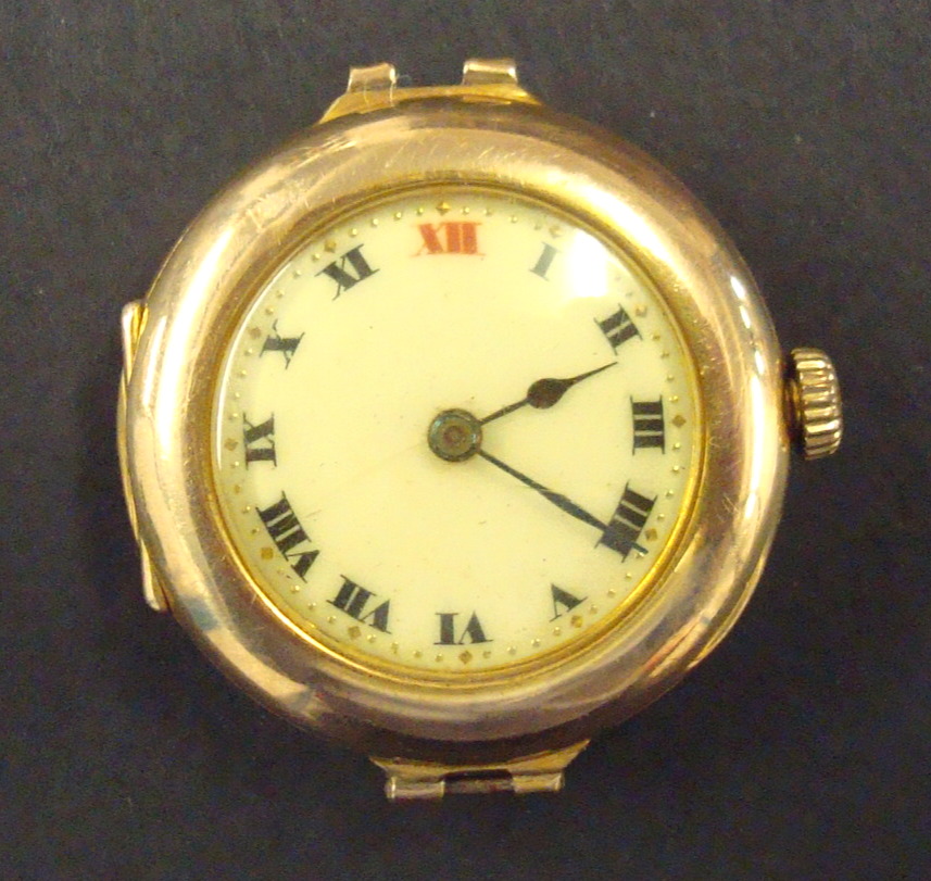 9ct gold Ladies `Red 12` Rolex wristwatch, lacks bracelet