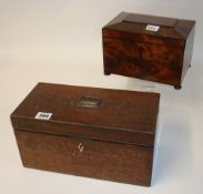 Two 19th century mahogany tea caddies