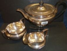 Three piece Edwardian silver tea service approximately, approx 37oz