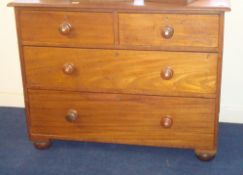 Victorian mahogany chest fitted with two short and two long drawers together with an oak and