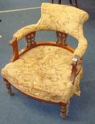 Edwardian mahogany framed tub chair in need of re-upholstery