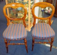 Two Victorian balloon back bedroom chairs