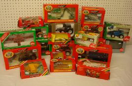 Collection of Britain`s die cast 1/32 scale models of tractors and farmyard machinery, including