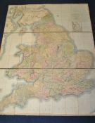 John Cary’s New Map of England and Wales and Part of Scotland, second edition 1816, in three