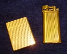 A gold plated Dunhill lighter and a similar Dupont lighter (2)