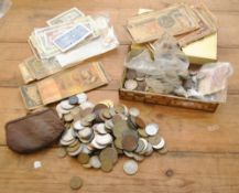 Collection of various general world coinage and some banknotes