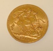 George V gold sovereign 1912