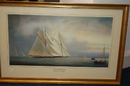 Collection of various signed prints and open prints by marine artist TIM THOMPSON, some framed