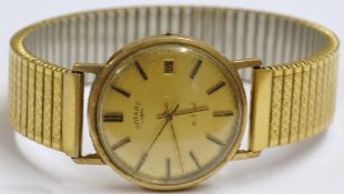 Gents 9ct gold Rotary date wristwatch