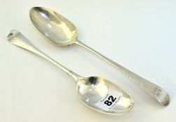 Two early silver spoons approx 116g