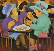 BERYL COOK (1926-2008) signed limited edition print `Ladies Who Lunch`, No 396/650, 43cm x 45cm,