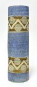 Troika pottery cylindrical vase signed AV (Avril Bennett), on a blue ground, 38cm
