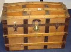 Traditional dome top cabin chest with brass lock
