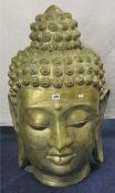 A large metal Buddha Head, 90cm high