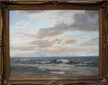 GERARD BAL (187-1912) Dutch large oil on canvas sea scape 150cm x 195cm, in heavy ornate swept