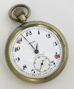 Rolex military open face pocket watch, as found