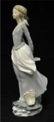 Lladro figure `Girl In The Wind`, 37cm tall, with original box