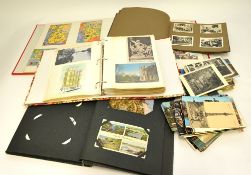 Four albums of various general postcards including W. R. Gays real photographic, and also loose
